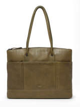 Schoudertas A4 Formaat Met 15" Laptopvak Four Seasons Leder Milano Groen four seasons SOPLB068