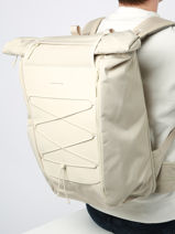 Banff - Rugzak Met 17" Laptopvak Kapten and son Beige backpack BANFF-vue-porte