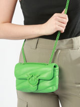 Cross Body Tas Love Bag Puff Leder Pinko Groen love bag puff A1JO-vue-porte