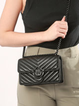 Cross Body Tas Love Bag Quilt Leder Pinko Zwart love bag quilt A1J8-vue-porte