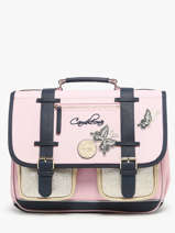 Boekentas 2 Compartimenten Cameleon Roze vintage family boulanger CA38