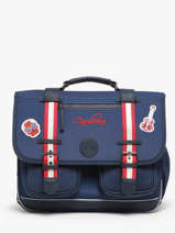 Boekentas 2 Compartimenten Cameleon Blauw vintage family boulanger CA38