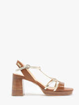 Sandalen Met Hak Uit Leder Les tropeziennes Bruin women LIMONA