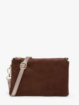 Cross Body Tas Velvet Leder Milano Bruin velvet VE24061