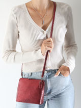 Cross Body Tas Nine Leder Milano Rood nine NI23117N-vue-porte