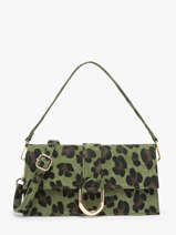 Schoudertas Velvet Leopardo Leder Milano Groen velvet leopardo VL24066