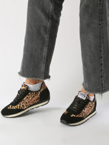 Sneakers City Run Jogger Uit Leder No name Zwart women HRLE043A-vue-porte