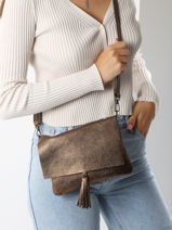 Cross Body Tas Caviar Leder Milano Bruin caviar CA22112-vue-porte