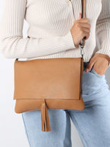 Cross Body Tas Caviar Leder Milano Bruin caviar CA21062-vue-porte