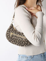 Schoudertas Velvet Leopardo Leder Milano Veelkleurig velvet leopardo VL24061-vue-porte