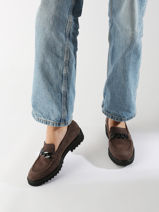 Mocassins Salka Uit Leder Mephisto Bruin women P5145805-vue-porte