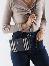 Crossbody Tas Noa Canvas En Leder Nathan baume Blauw solar NOA-vue-porte