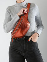 Heuptasje La Banane Ginger Leder Paul marius Oranje ginger BANANGIN-vue-porte