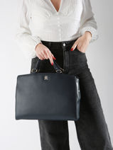 Handtas Th Monotype Tommy hilfiger Blauw th monotype AW17020-vue-porte