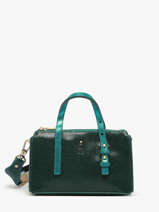 Cross Body Tas Vintage Leder Mila louise Blauw vintage 3784BBX