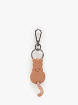 Sleutelhanger Kat Leder Milano Bruin caviar CA24125