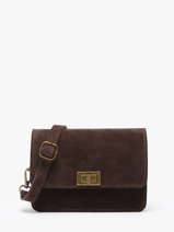 Cross Body Tas Velvet Leder Milano Bruin velvet VE24115