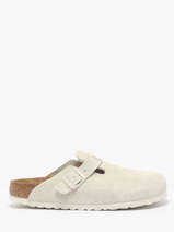 Slippers Boston Uit Leder Birkenstock Beige women 1027693