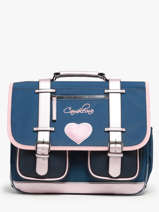 Boekentas 2 Compartimenten Cameleon Blauw vintage fantasy PBVGCA38