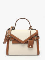 Cross Body Tas Emily Met Leren Afwerkingen Le tanneur Beige emily TEMI1015
