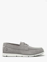 Mocassins Grafton Bay Lace Up Uit Leder Timberland Grijs men 42X7EWG1