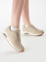 Sneakers Uno Shimmer Away Skechers Beige women 155196-vue-porte