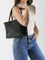 Schoudertas Logo Lulu castagnette Zwart logo YZEURE-vue-porte