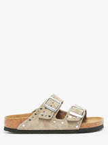 Slippers Arizona Rivet Uit Leder Birkenstock Beige women 1029390