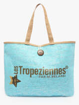 Schoudertas Panama Papier Les tropeziennes Blauw panama TZ01