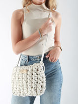Cross Body Tas Crochet Le voyage en panier Wit crochet PM854-vue-porte