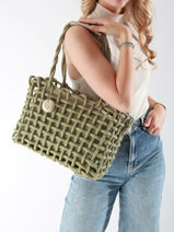 Handtassen Crochet Le voyage en panier Groen crochet PM853-vue-porte