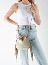 Cross Body Tas Vintage Leder Mila louise Beige vintage 3812WC-vue-porte