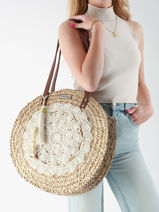 Schoudertas Bora Stro Les tropeziennes Beige bora TZ02-vue-porte
