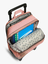 Rugzak Op Wieltjes 2 Compartimenten Cameleon Roze vintage fantasy SR40-vue-porte