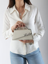 Cross Body Tas K Signature Leder Karl lagerfeld Wit k signature A1W30458-vue-porte