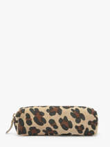 Etui Leder Milano Beige velvet leopardo VL22116