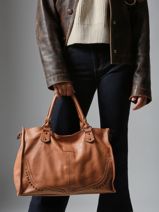 Handtassen Glam Eyelet Leder Basilic pepper Bruin glam eyelet BGLE31-vue-porte