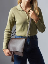 Cross Body Tas Caviar Leder Milano Bruin caviar CA21062-vue-porte