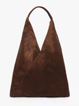 Schoudertas A4 Velvet Leder Milano Bruin velvet VE25069