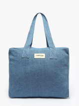 Schoudertas A4 Clestins Gerecycleerd Katoen Rivedroite Blauw timeless CELESTIM