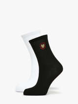 Damessokken Heart 2 Paar Pieces Zwart socks women 17108765