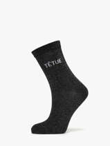 Damessokken Têtue Long Glitter Pieces Zwart socks women 17162499