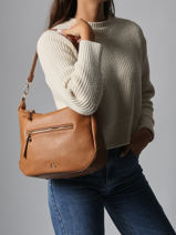 Schoudertassen Zip Lulu castagnette Bruin zip ZAHED-vue-porte