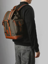 Longchamp Boxford Rugzak Groen-vue-porte