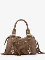 Cross Body Tas Velvet Leder Milano Beige velvet VE24093O