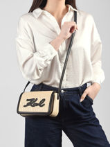 Cross Body Tas K Signature Raphia Karl lagerfeld Beige k signature B2W30089-vue-porte