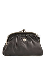 Portemonnee Leder Hexagona Zwart coconut E77271
