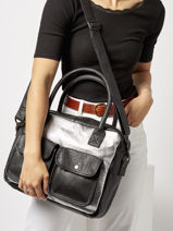 Documententas Dandy Argento Leder Paul marius Zwart argento DANDYARG-vue-porte