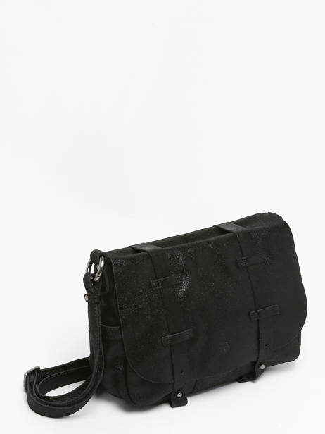 Cross Body Tas Vintage Leder Vintage Leder Mila louise Zwart vintage 3017X ander zicht 2
