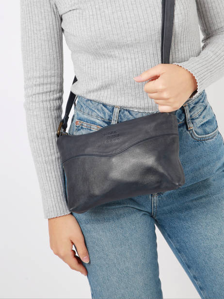 Cross Body Tas Cow Leder Basilic pepper Blauw cow BCOW68 ander zicht 1